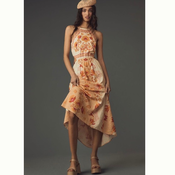 🌿NWT Farm Rio x Anthropologie Printed Halter Dress